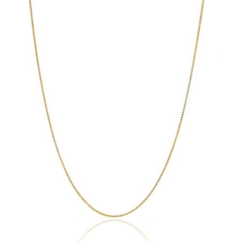 Elegant Gold Box Chain Necklace 8mm Italian Style